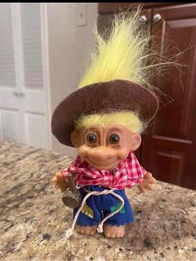 Vintage Russ Troll Doll Hobo Hillbilly Scarecrow Farmer Red Hair